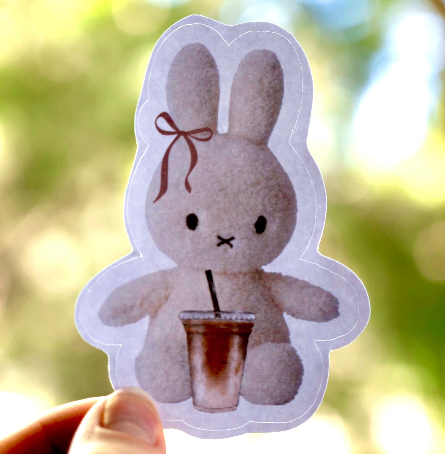 Miffy + Iced Coffee - Glossy Sticker