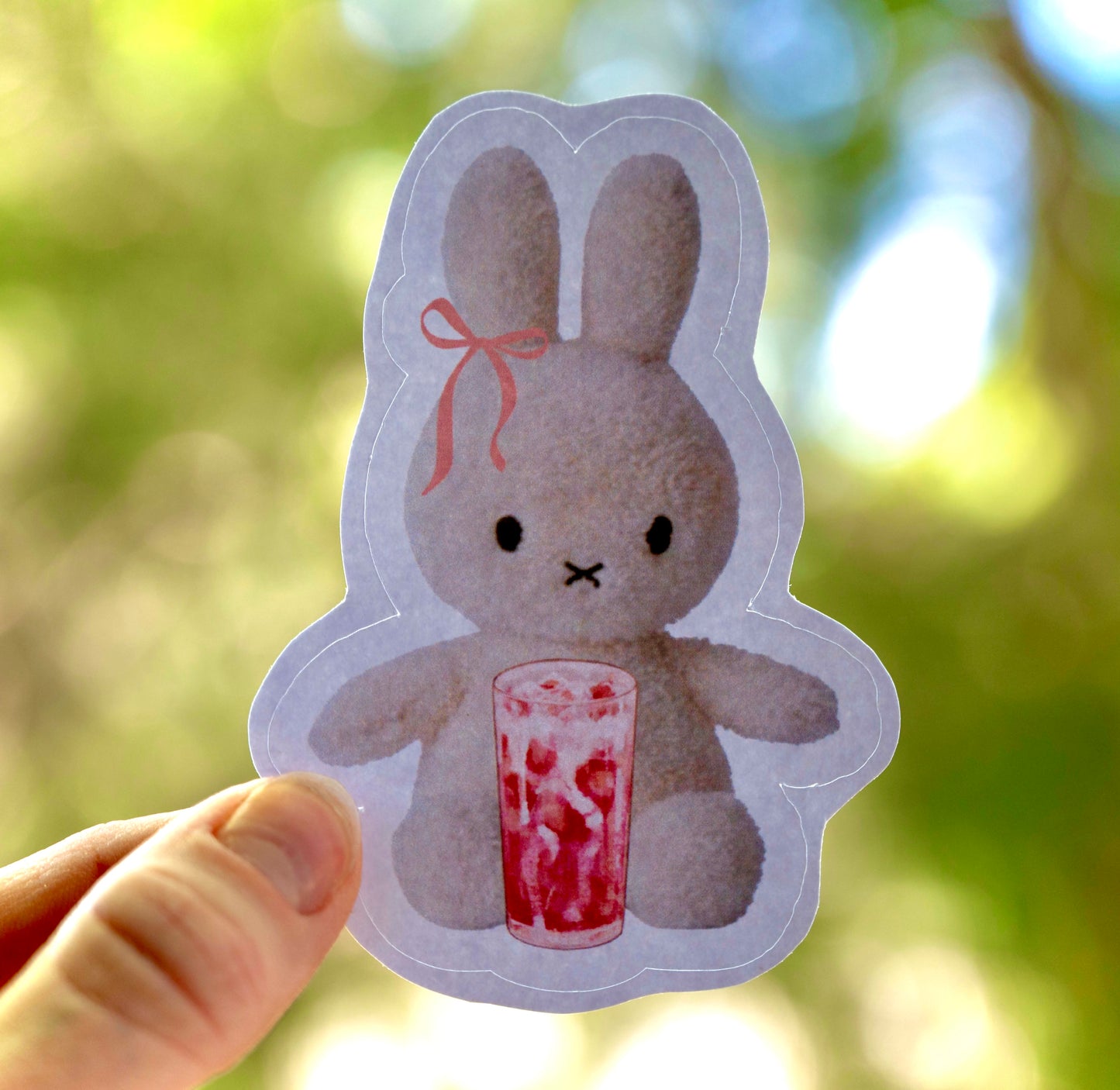Miffy + Pink Drink - Glossy Sticker