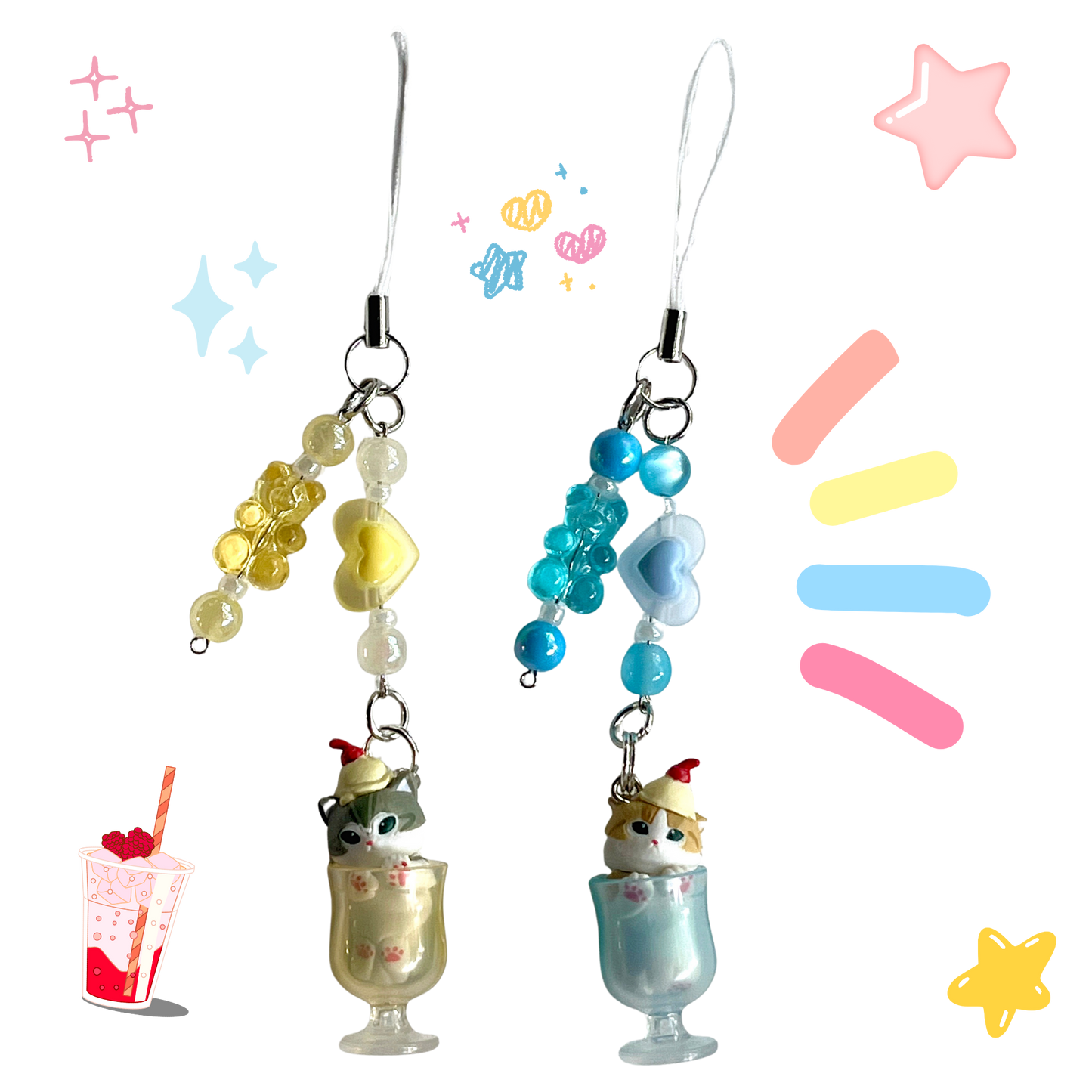Mofusand Sodas - Phone Charm Pair (2)