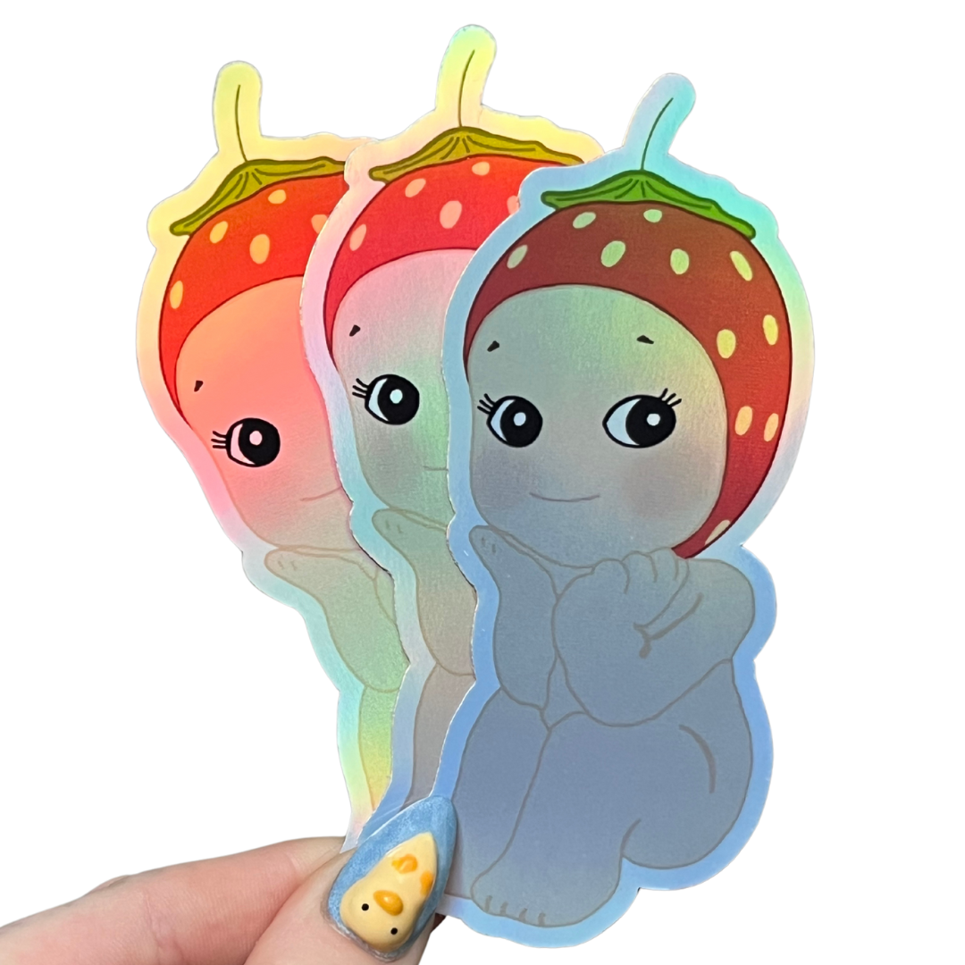 Strawberry Angel - Holographic Sticker