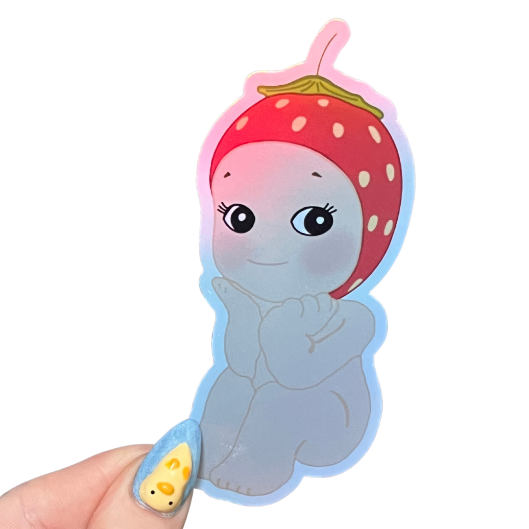 Strawberry Angel - Holographic Sticker