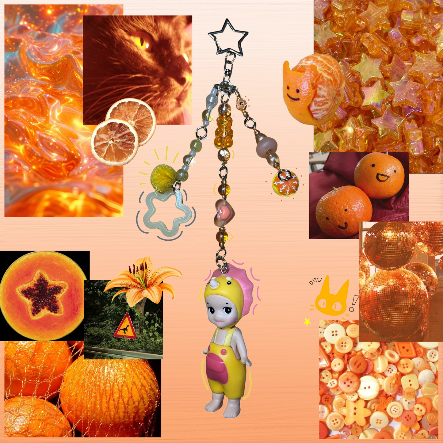 Dino Sonny Keychain - Orange