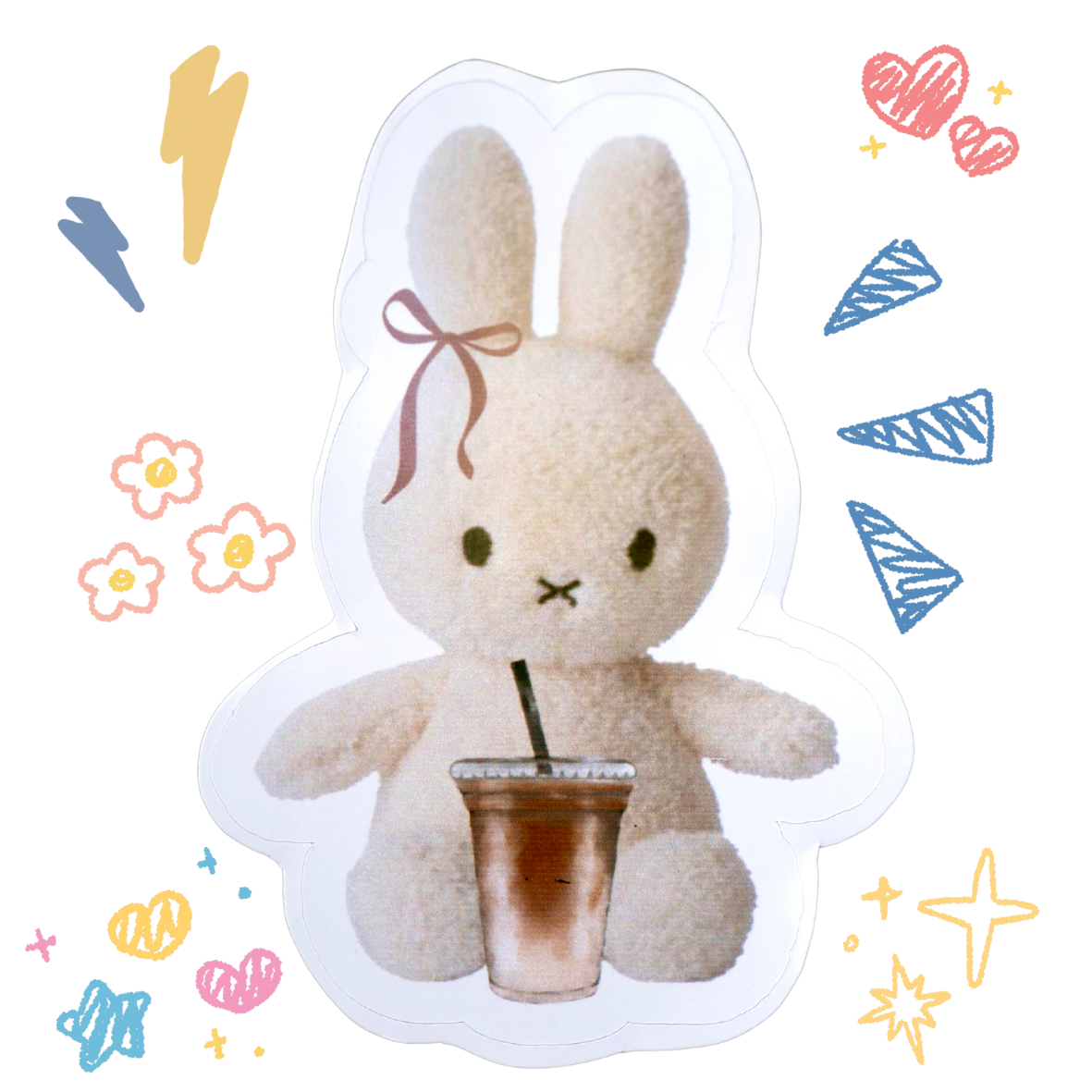 Miffy + Iced Coffee - Glossy Sticker