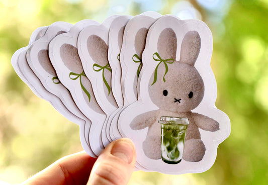 Miffy + Matcha - Glossy Sticker