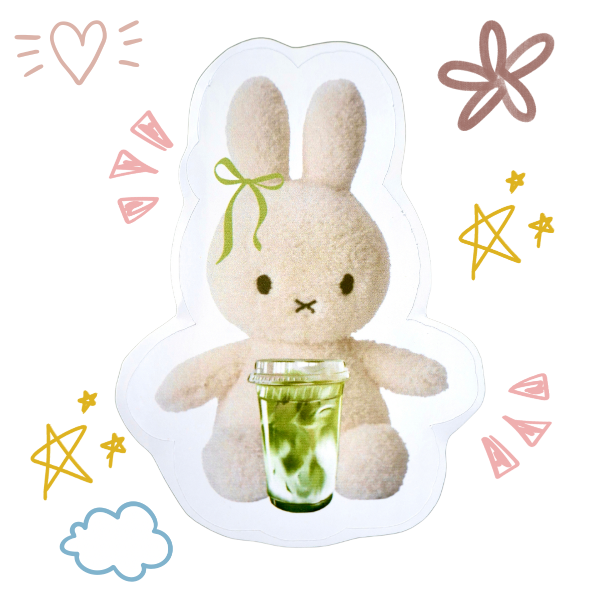 Miffy + Matcha - Glossy Sticker