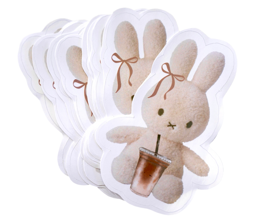 Miffy + Iced Coffee - Glossy Sticker