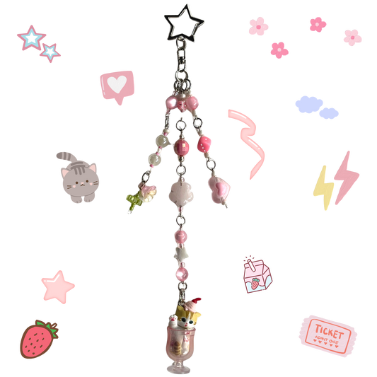 Mofusand Soda Keychain - Pink