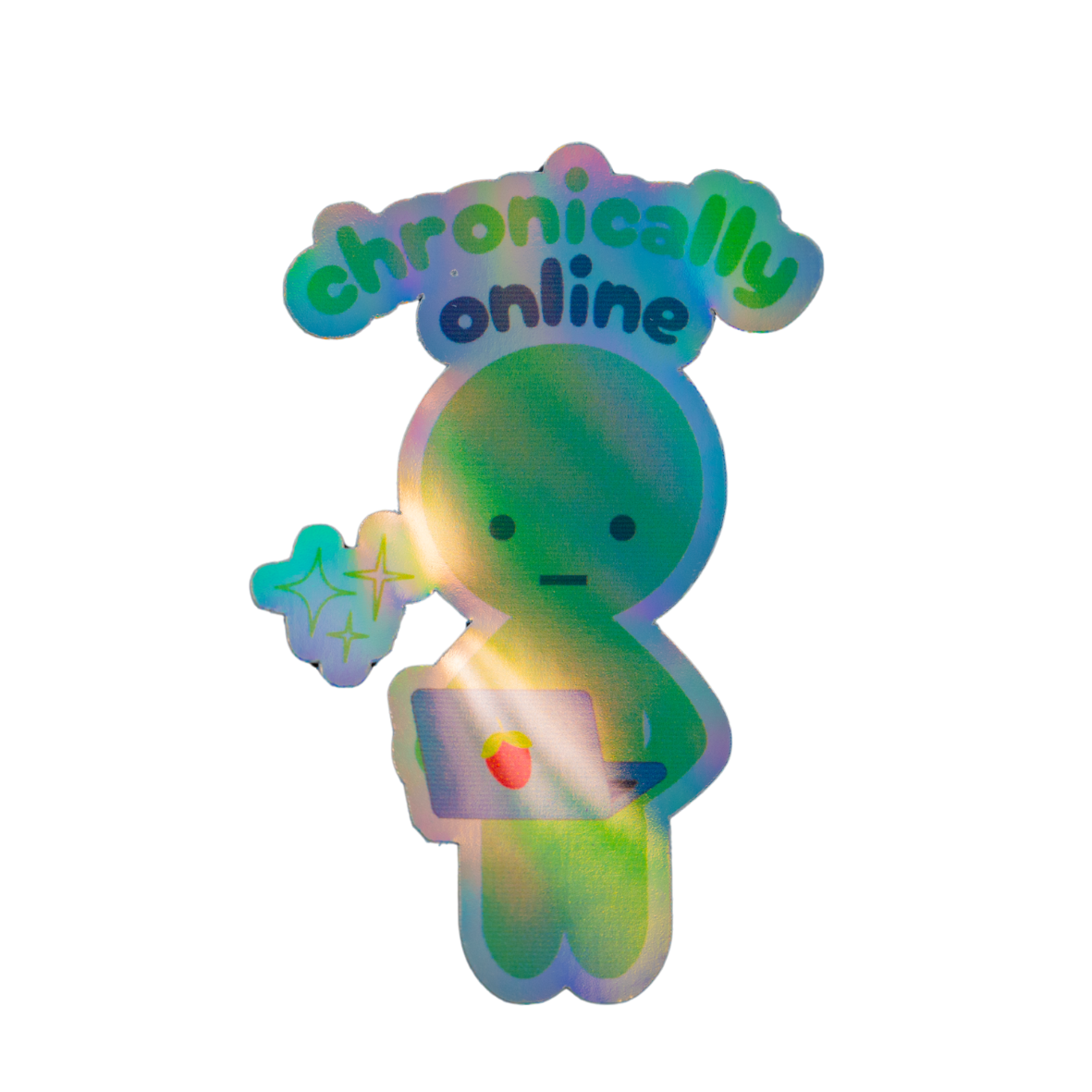Chronically Online - Holographic Sticker