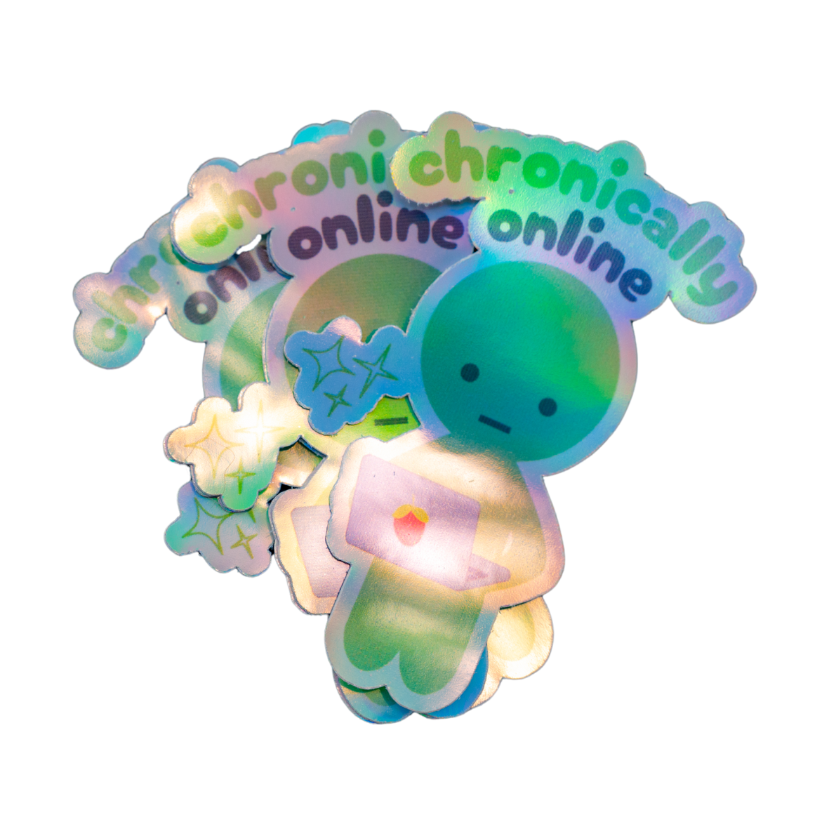Chronically Online - Holographic Sticker