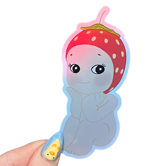 Strawberry Angel - Holographic Sticker