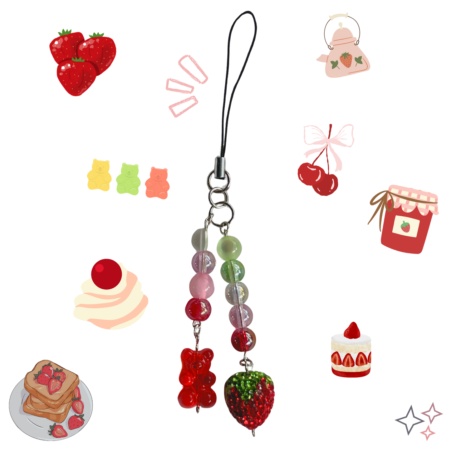 Strawberry Gummy Bear - Phone Charm